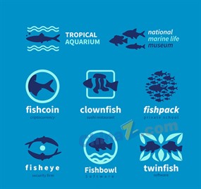 创意鱼标志设计矢量素材